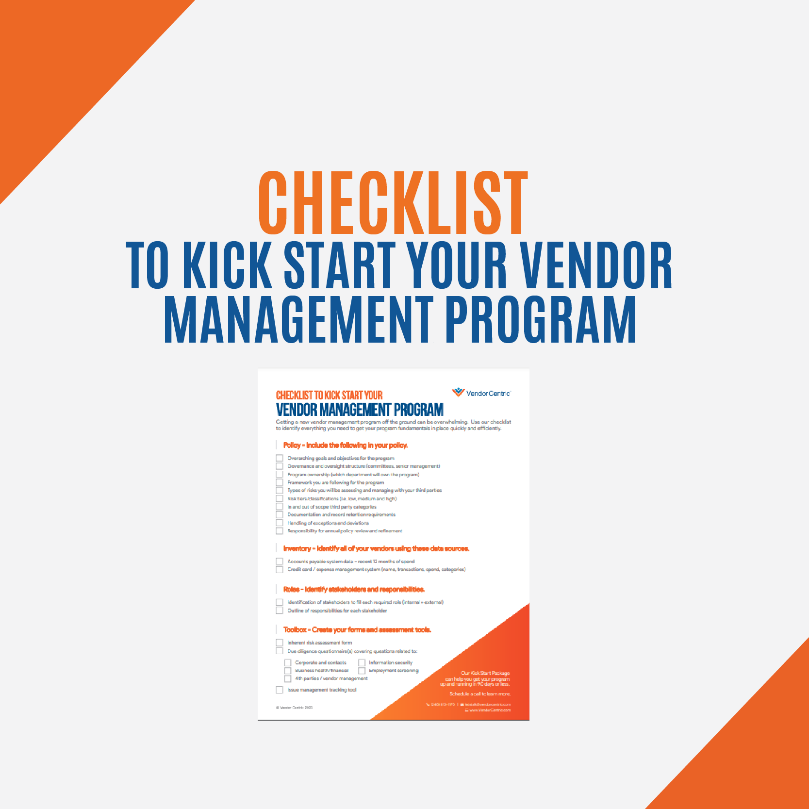Checklist to Kick-Start Your Vendor Management Program