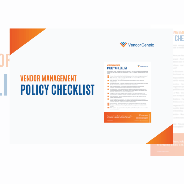 Vendor Management Policy Checklist | Vendor Centric