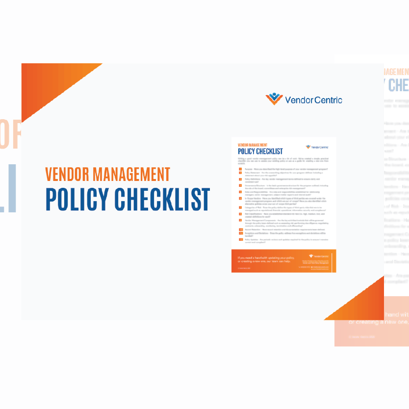Vendor Management Policy Checklist