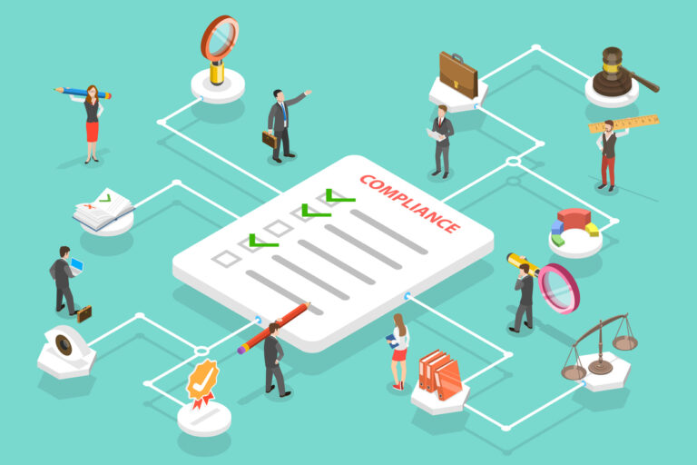 3D Isometric Flat Vector Conceptual Illustration of Regulatory Compliance